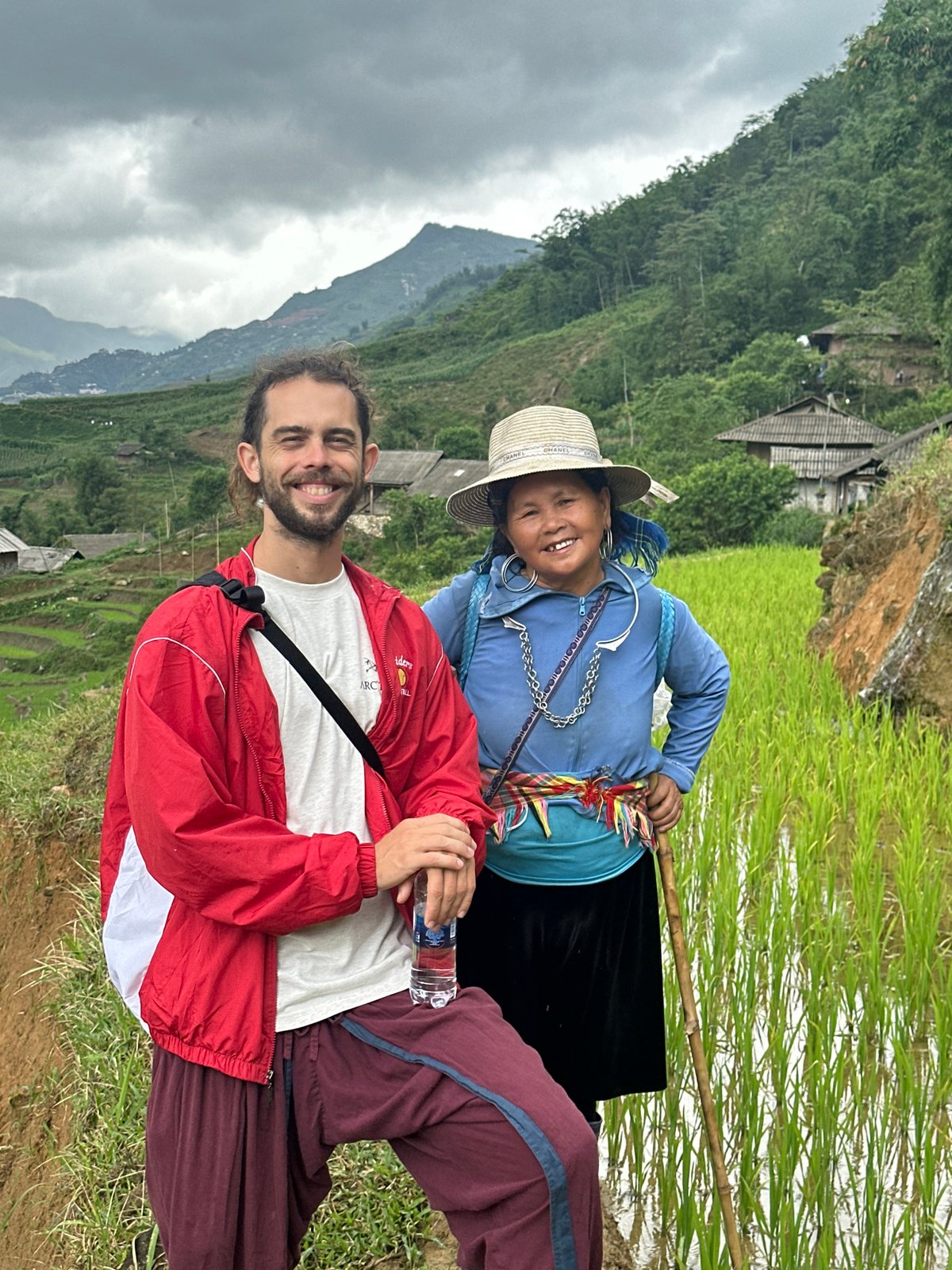 Early morning visitors explore Vietnam's Mường Hoa rice terraces
