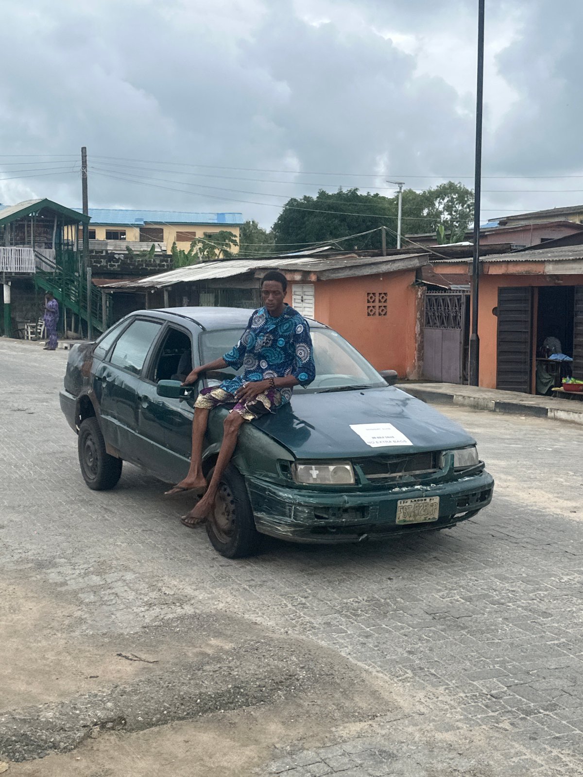 Quiet morning street life in Badagry, Nigeria