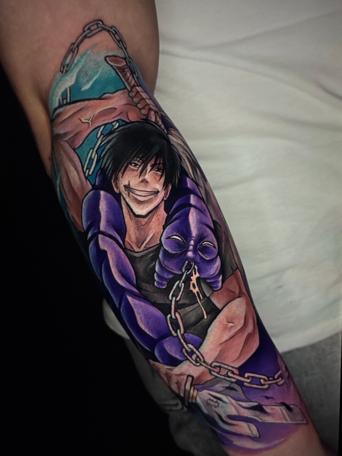 Tattoo art and digital illustrations spanning anime, fantasy, and horror styles