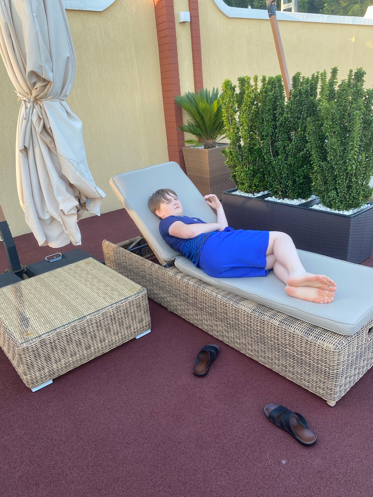 Relaxed afternoon on a Sochi resort terrace