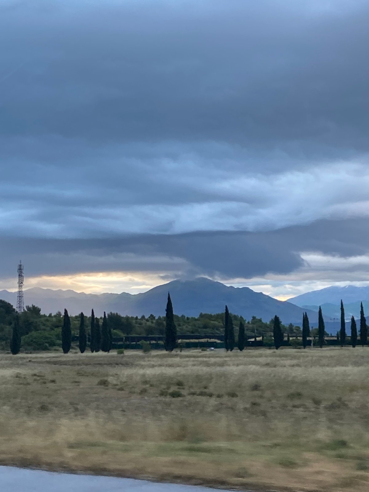 Dark clouds gather over Montenegro mountains suggesting rain