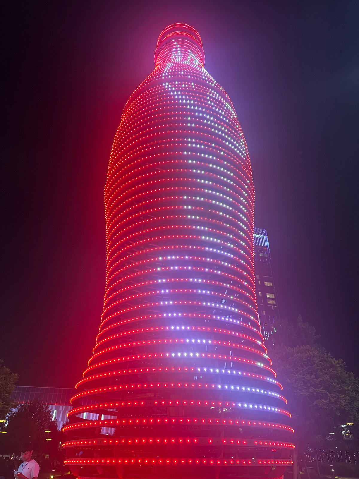 Evening scenes documented across Tashkent including illuminated architecture, fountain display
