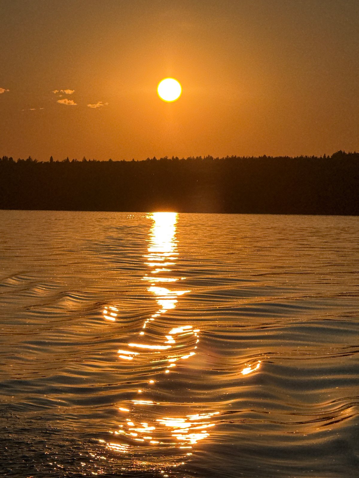 Sunset captured from moving boat on Votkinsk Reservoir