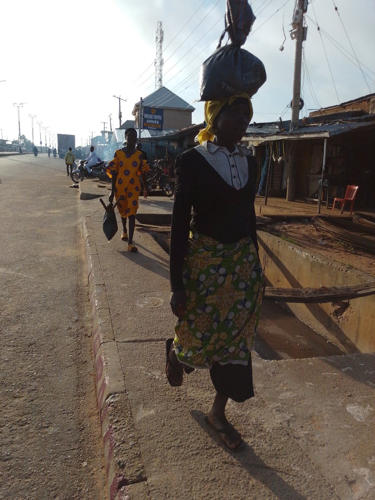 Morning street life in Tumfure, Nigeria
