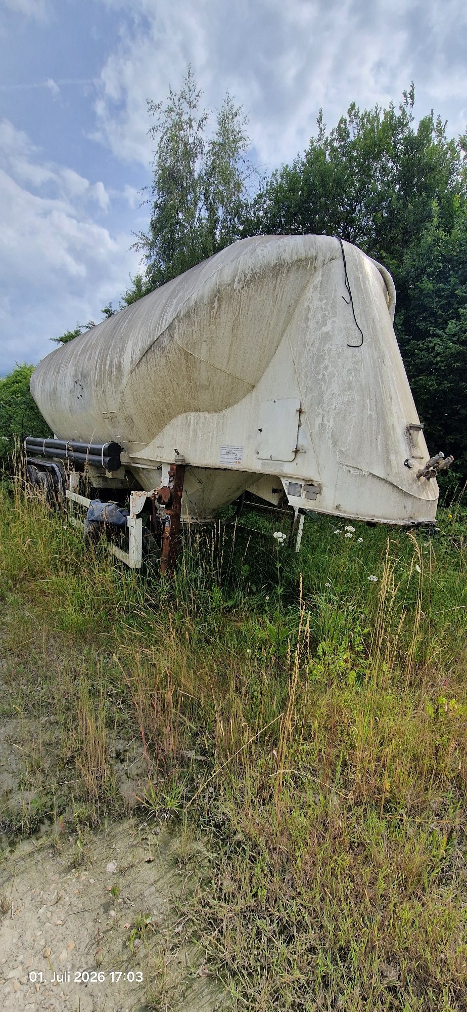 Abandoned truck wreck slowly overtaken by vegetation in rural Bavaria