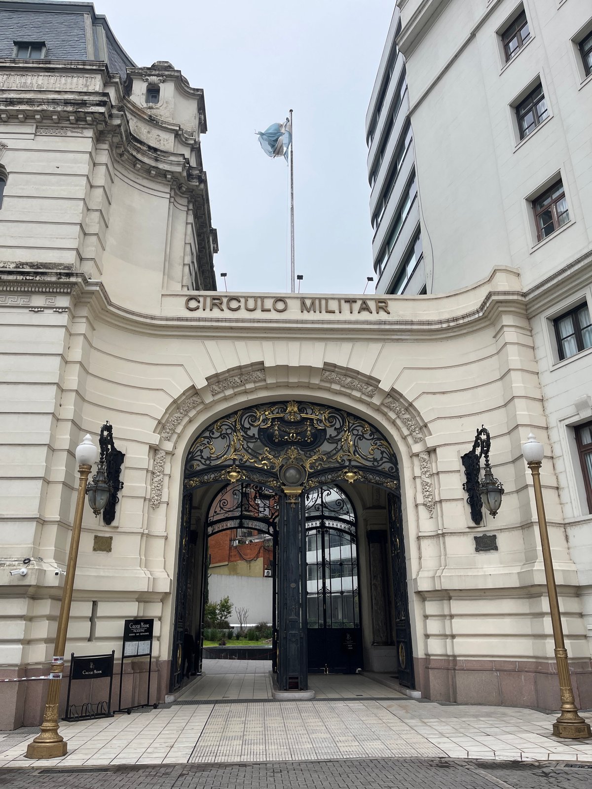 Military band performs ceremony at Plaza San Martín, Buenos Aires