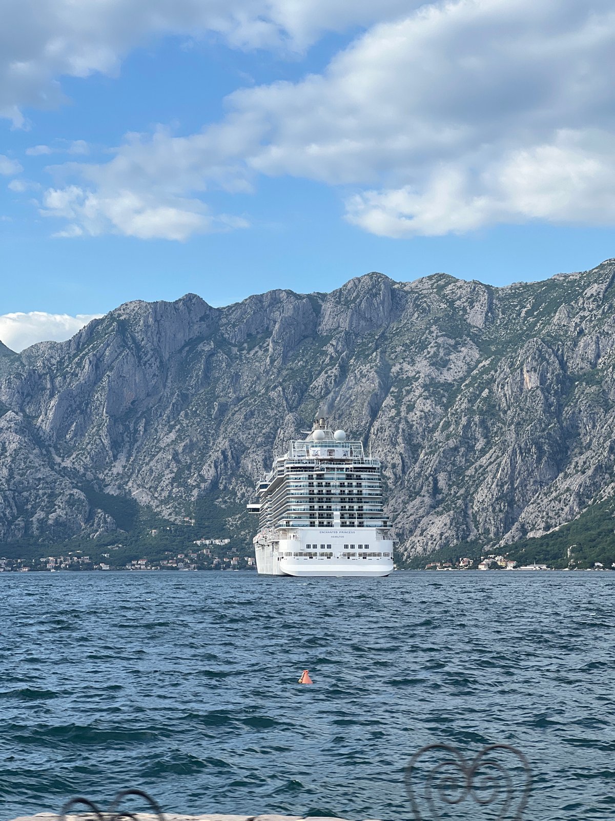 Enchanted Princess cruise ship anchors off Montenegro coast