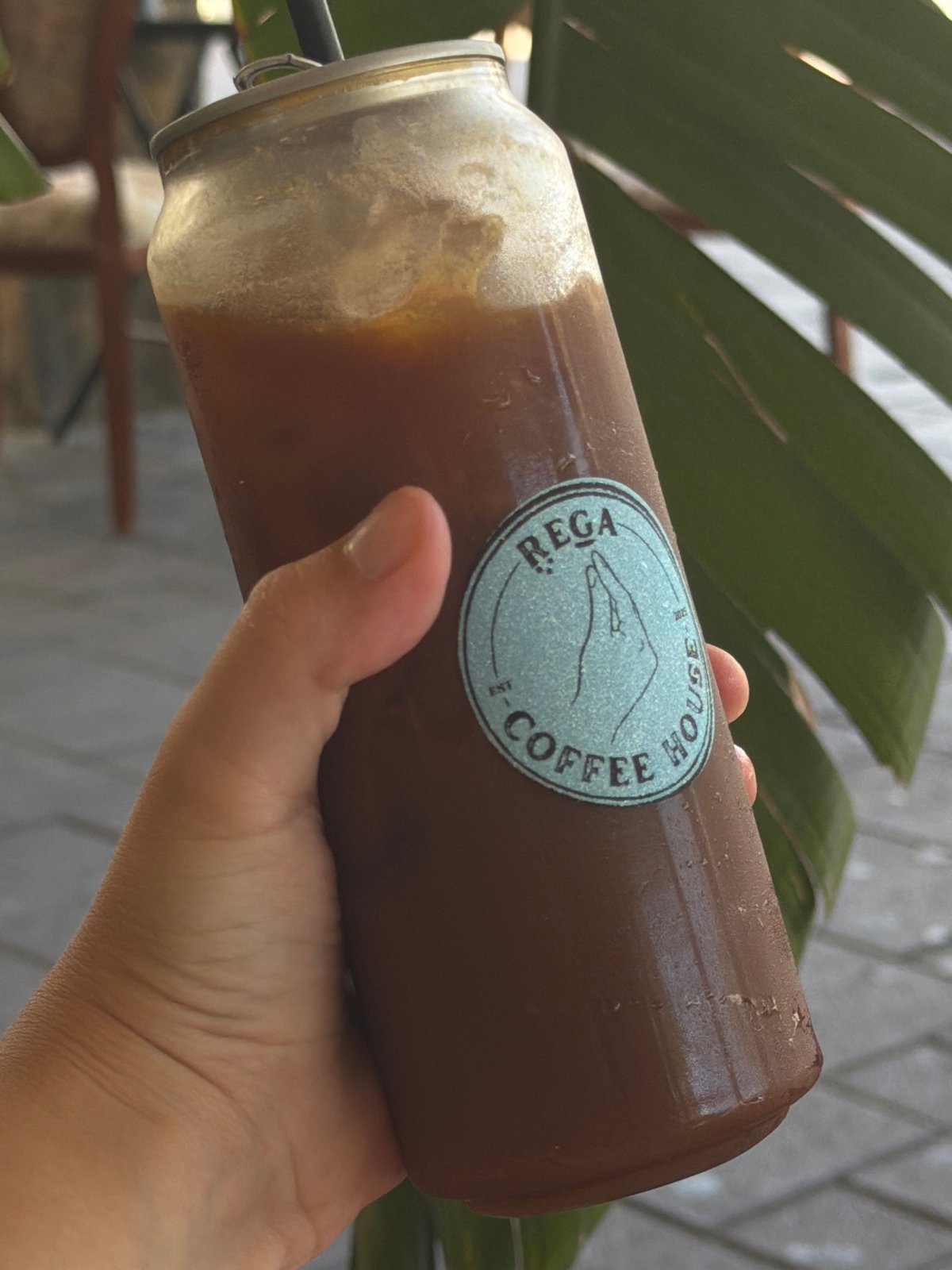 Sunny morning out in Bat Yam with iced coffee in hand