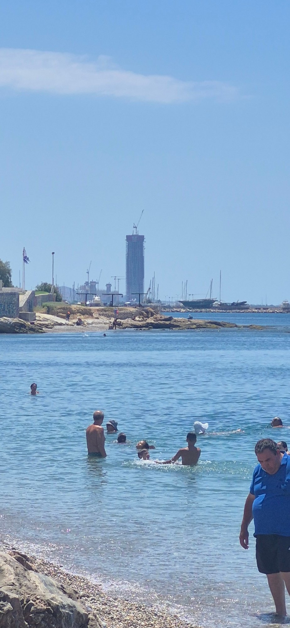 Calm summer morning at Paleo Faliro's pebble beach