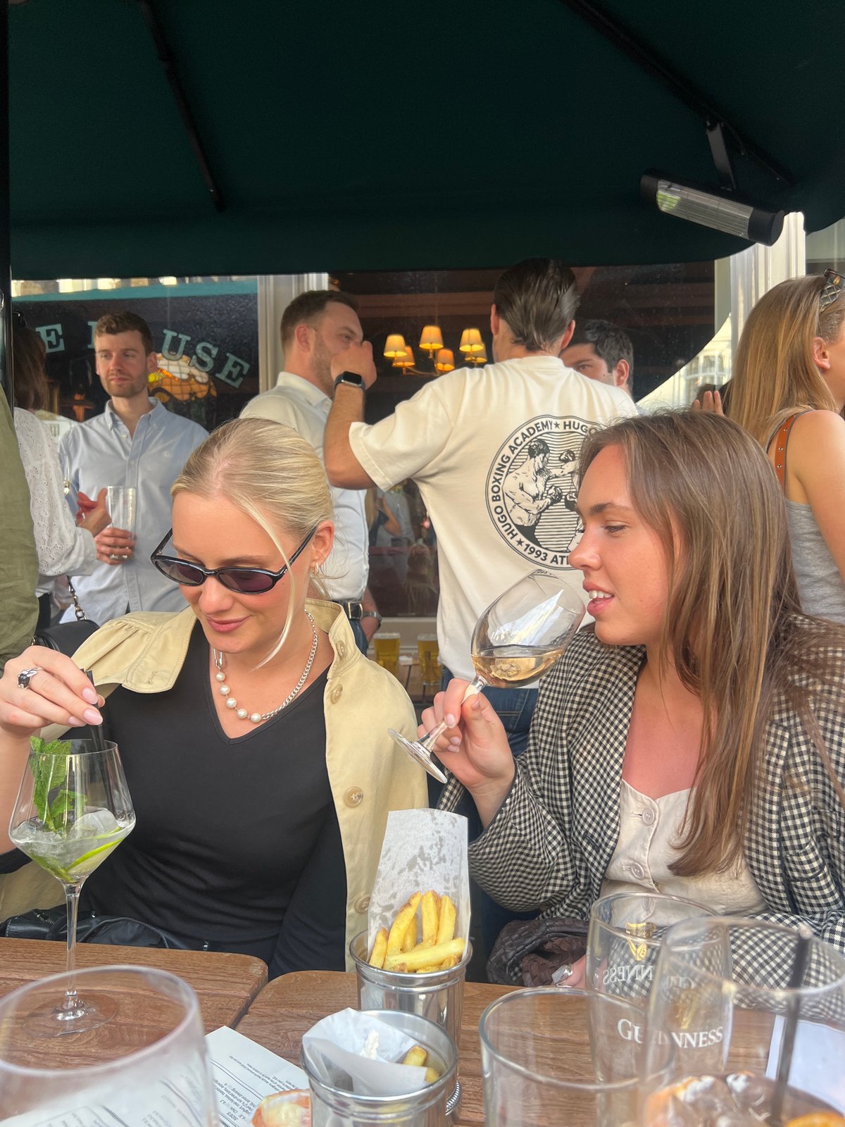 Londoners gather for outdoor drinks at Anglesea Arms pub