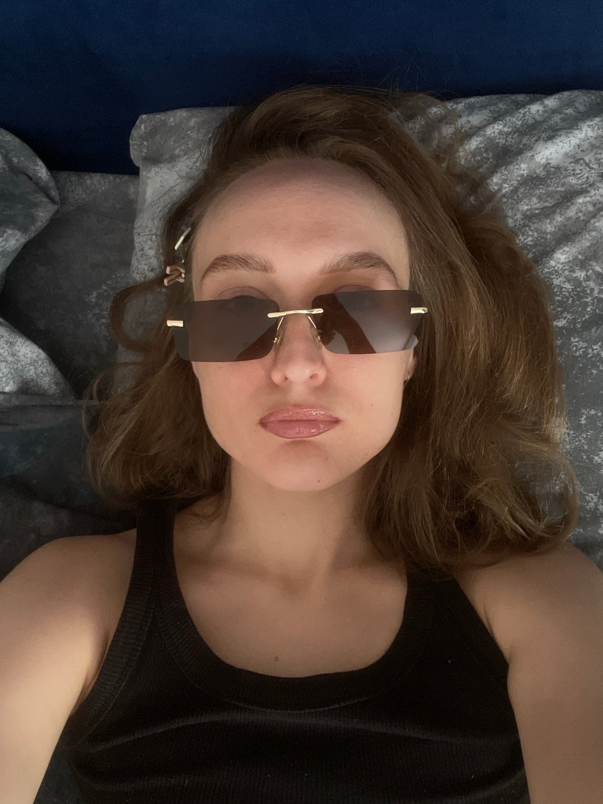 Woman photographed in bedroom and bathroom in Подшивалово, Russia