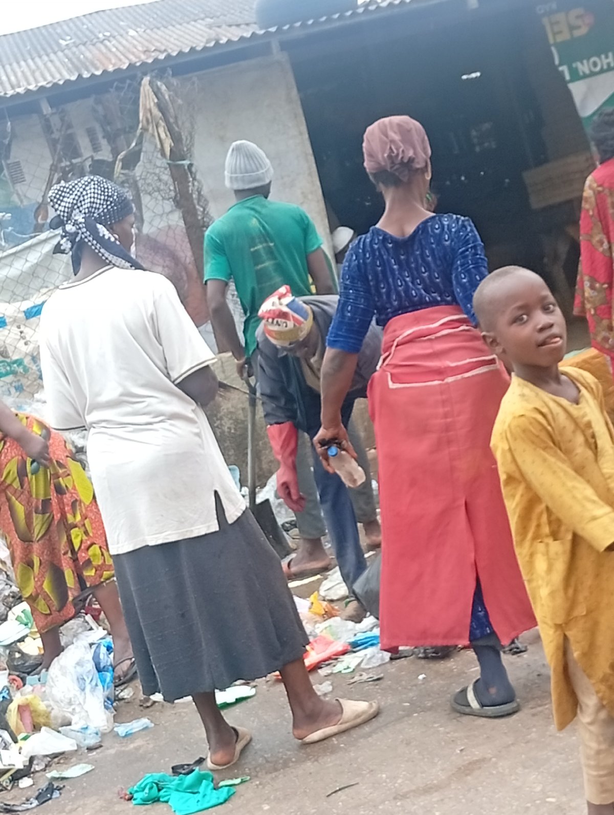 Daily street life continues in Maiburiji, Nigeria