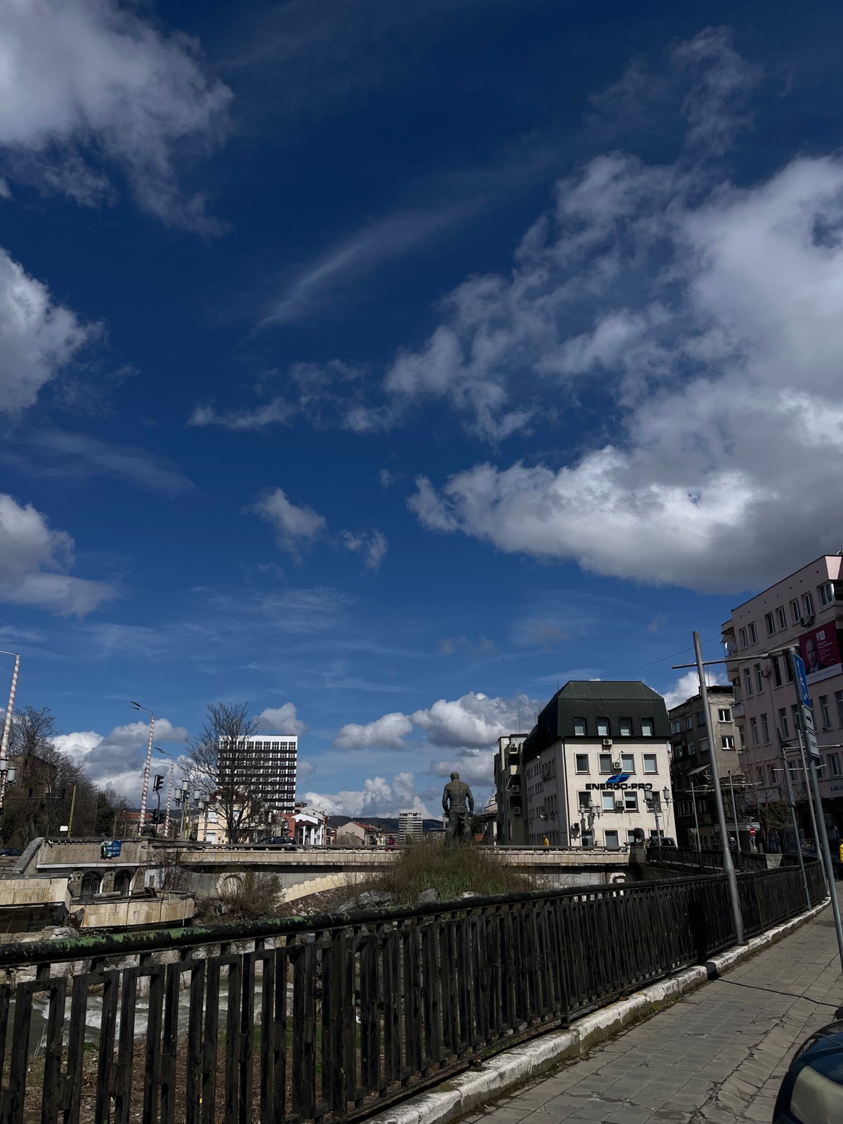 Daylight scenes documented across Gabrovo, Bulgaria streets and riverfront