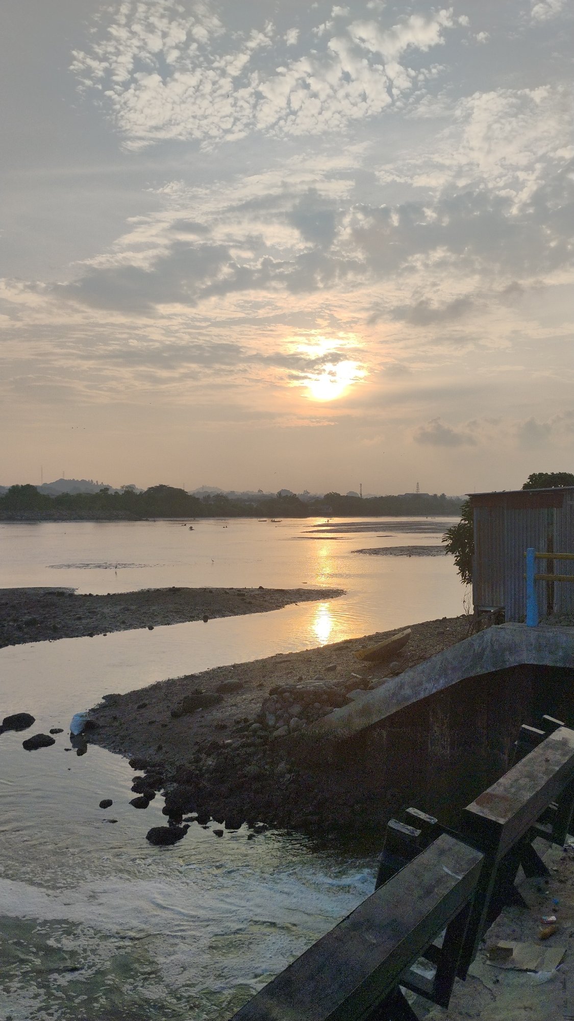 Sunset over Krueng Cunda river, Lhokseumawe