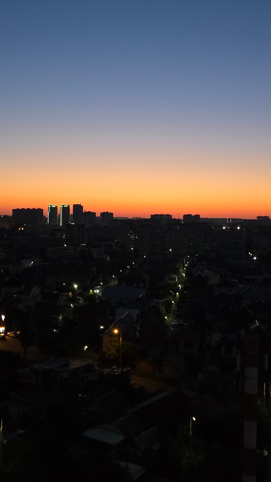 Krasnodar skyline at dusk, caught from multiple angles
