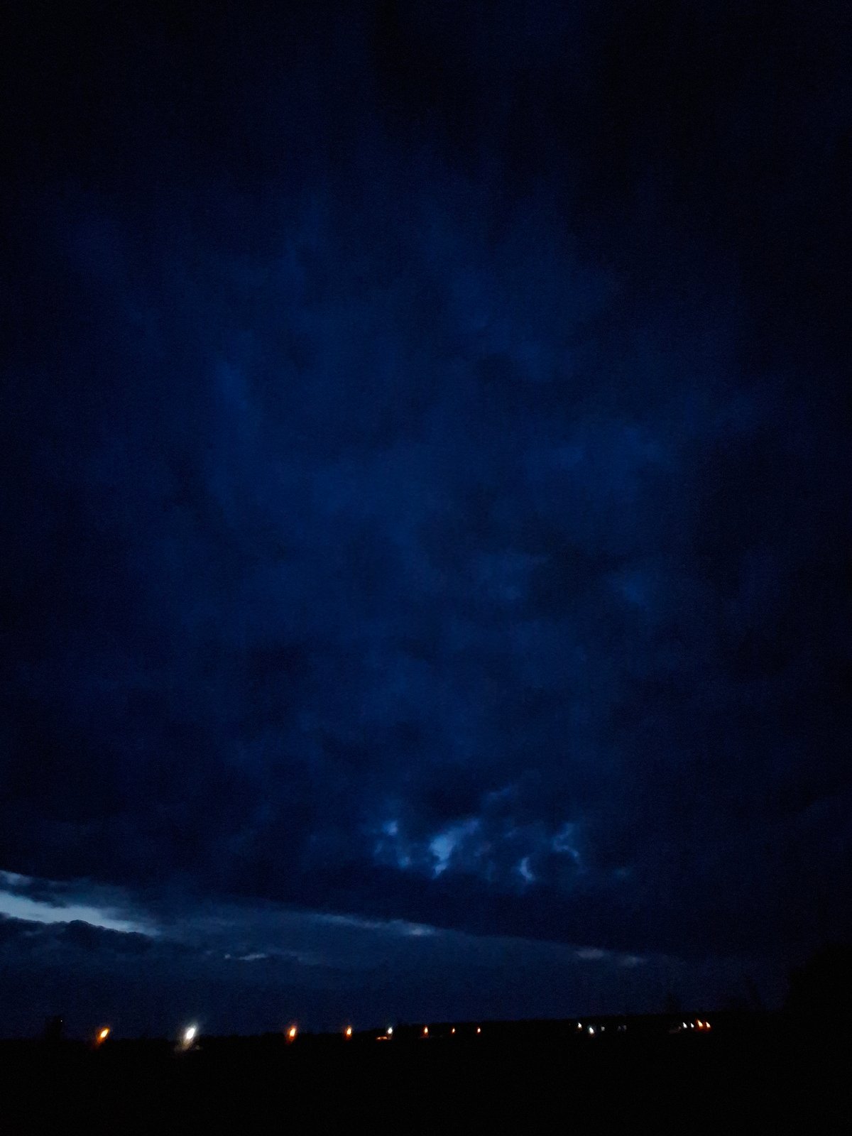 Dark evening sky observed over Khlevnoye, Russia