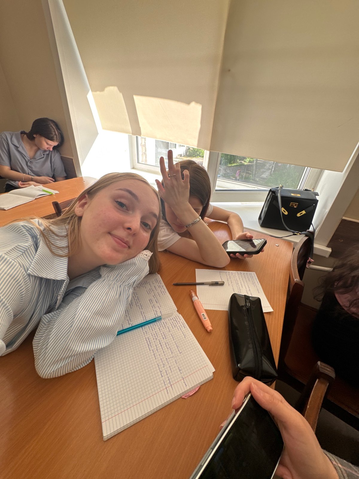 Students captured in casual classroom moments in Perm