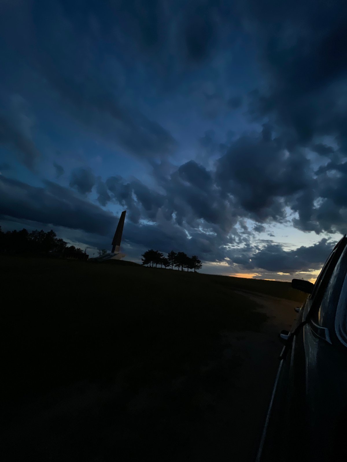 Dramatic sunset observed at Bender Fortress Memorial, Moldova