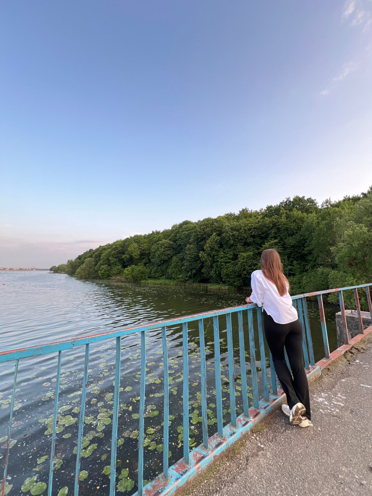 Evening leisure moments captured at Ternopil Lake, Ukraine