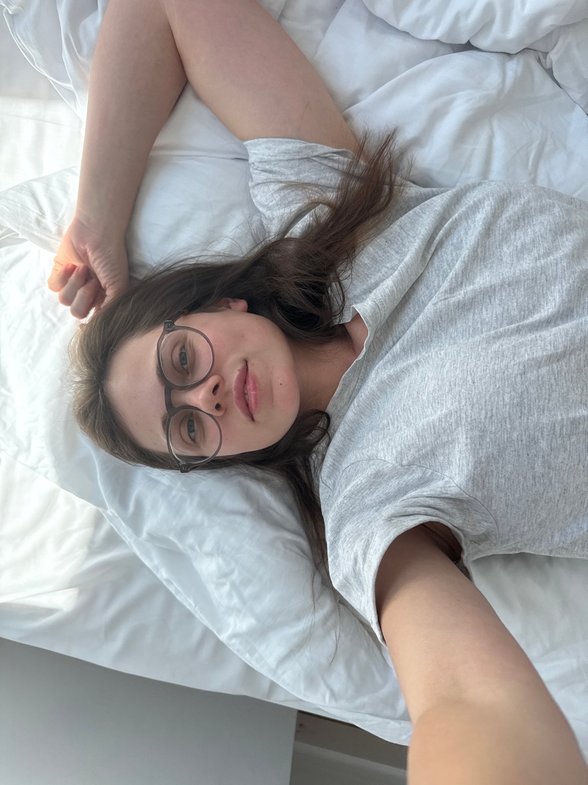 Lazy afternoon on a white bed in Szklarska Poręba
