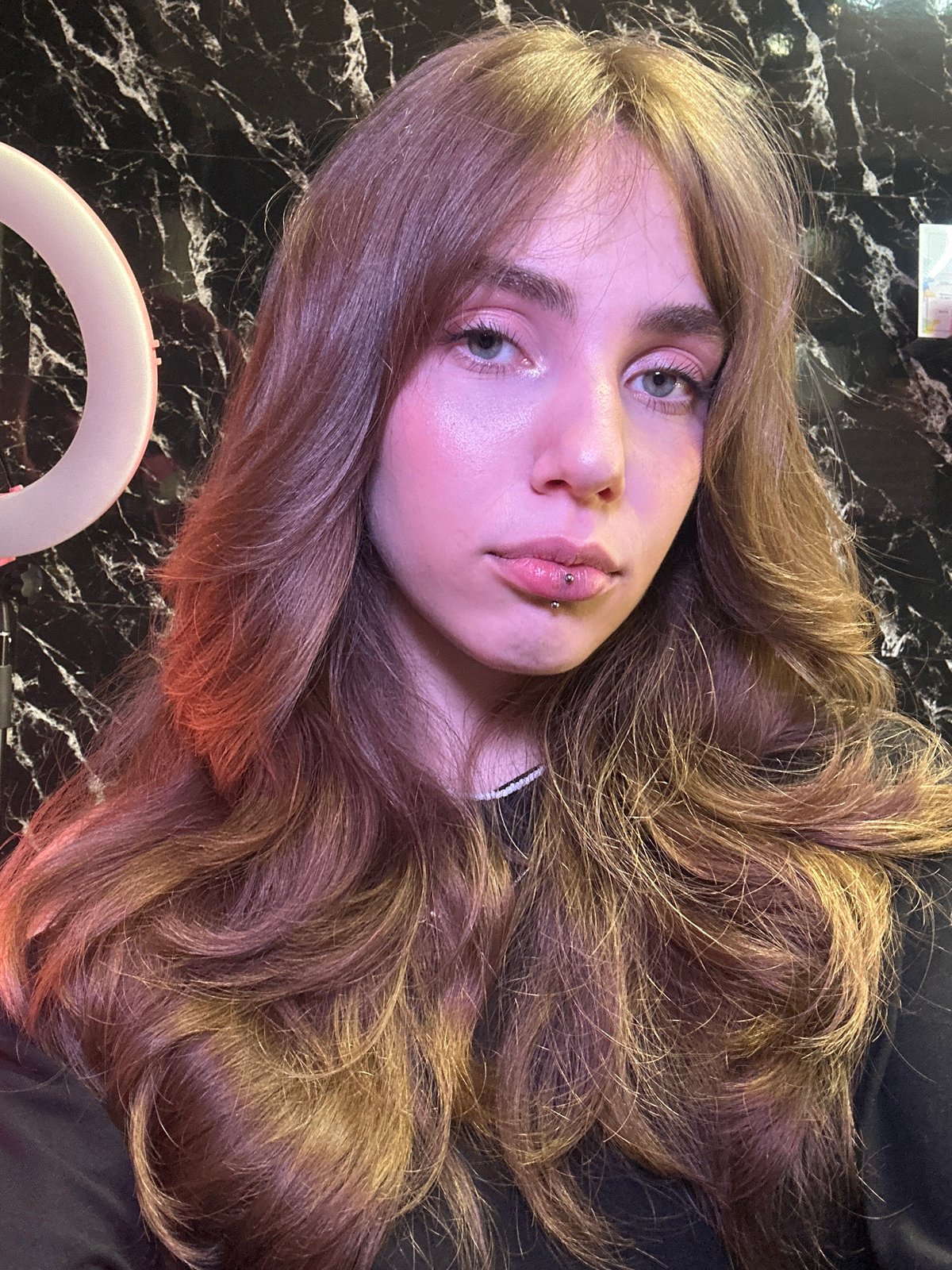 Woman with monroe piercing photographed in Saratov, Russia