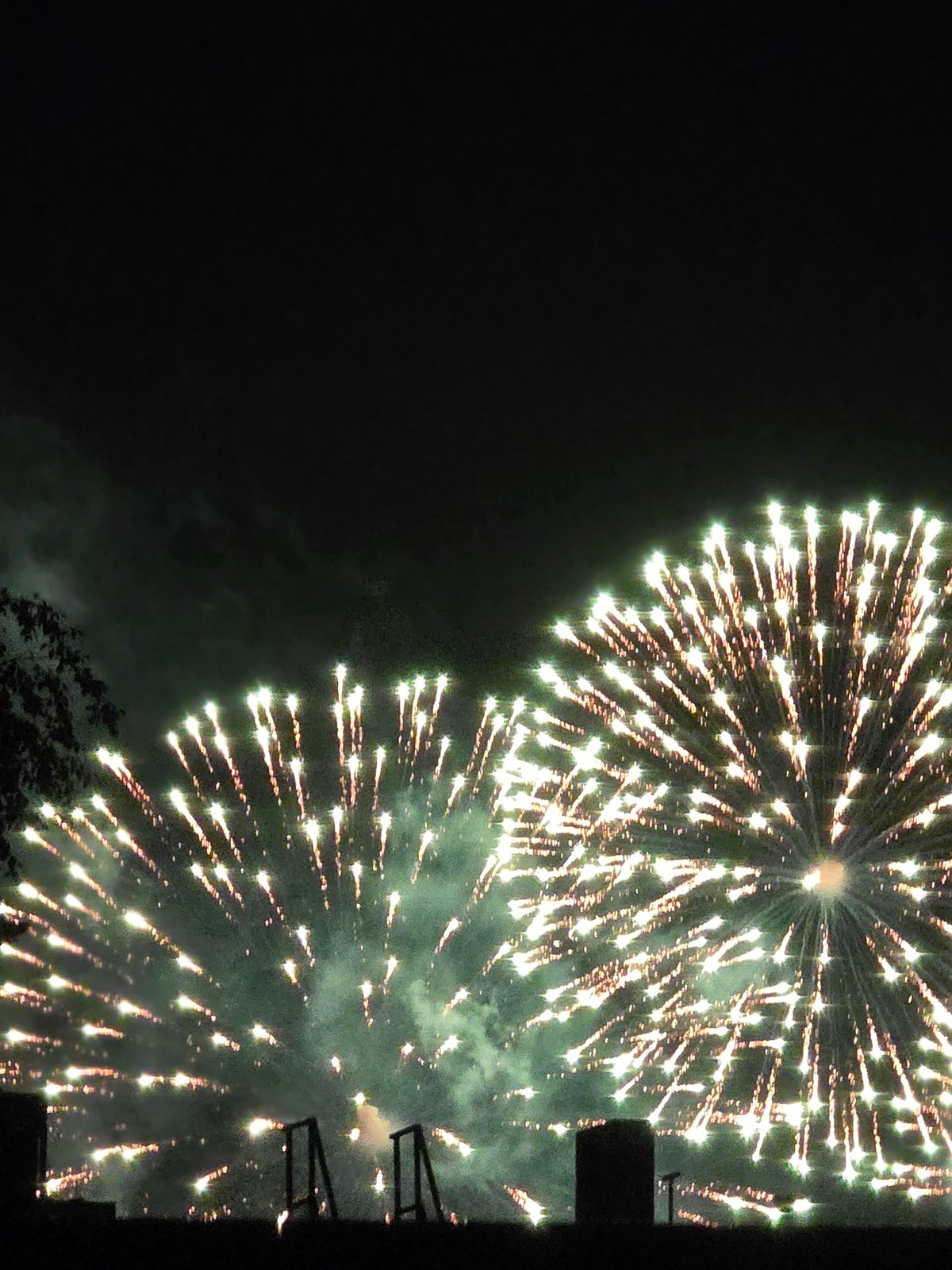 Fireworks display over Brest, Belarus on a July evening