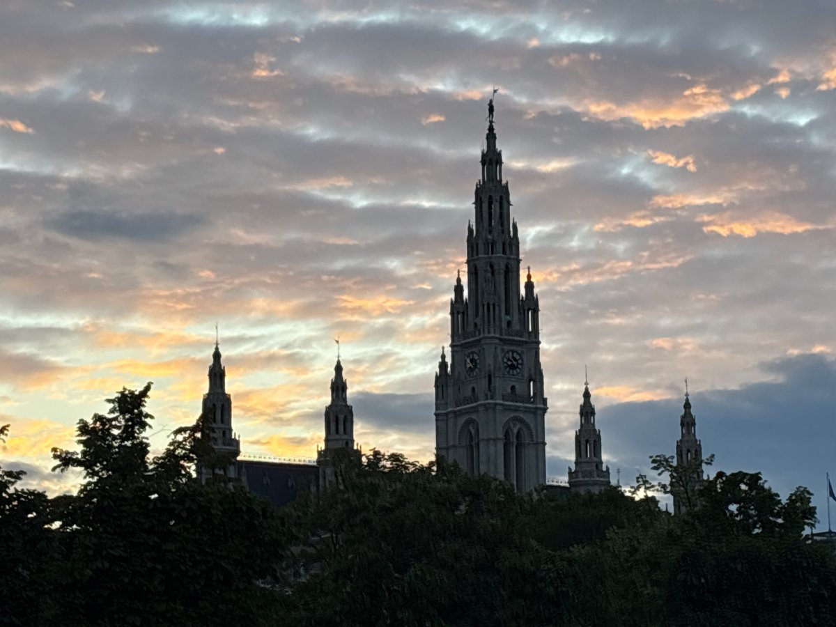 Vienna's historic center on a cloudy summer evening