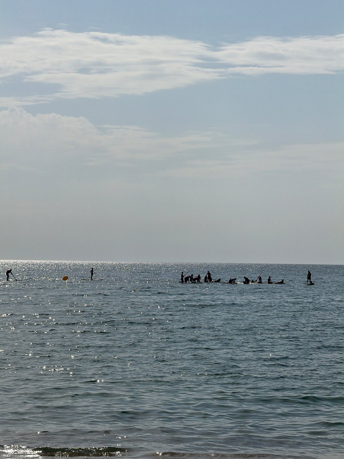 Morning paddleboard session off Barcelona coast near W Hotel