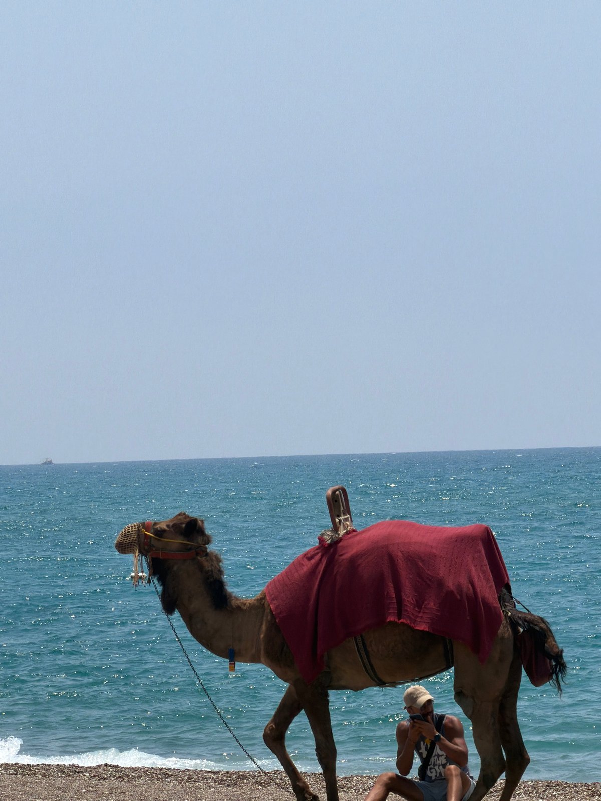 Morning beach tourism activities documented in Manavgat, Turkey