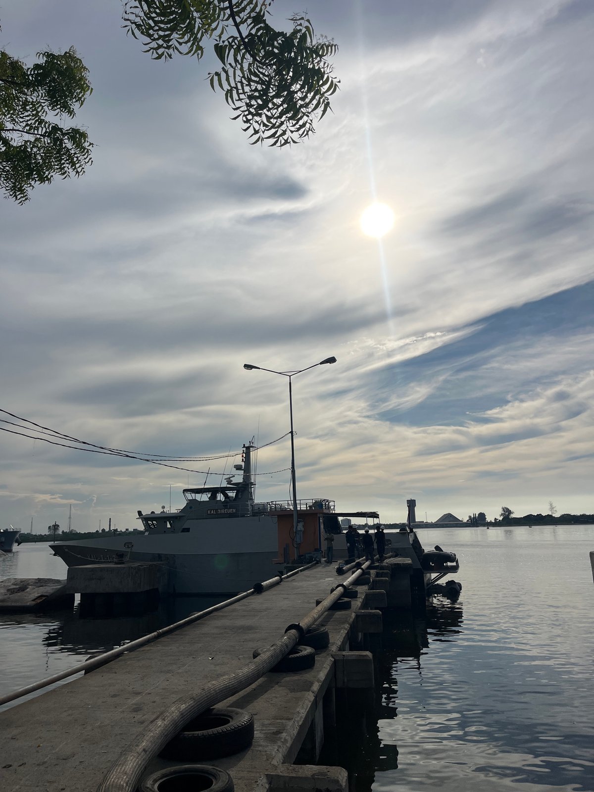 Indonesian naval ship KAL Bireuen docks at Tambonbaroh port