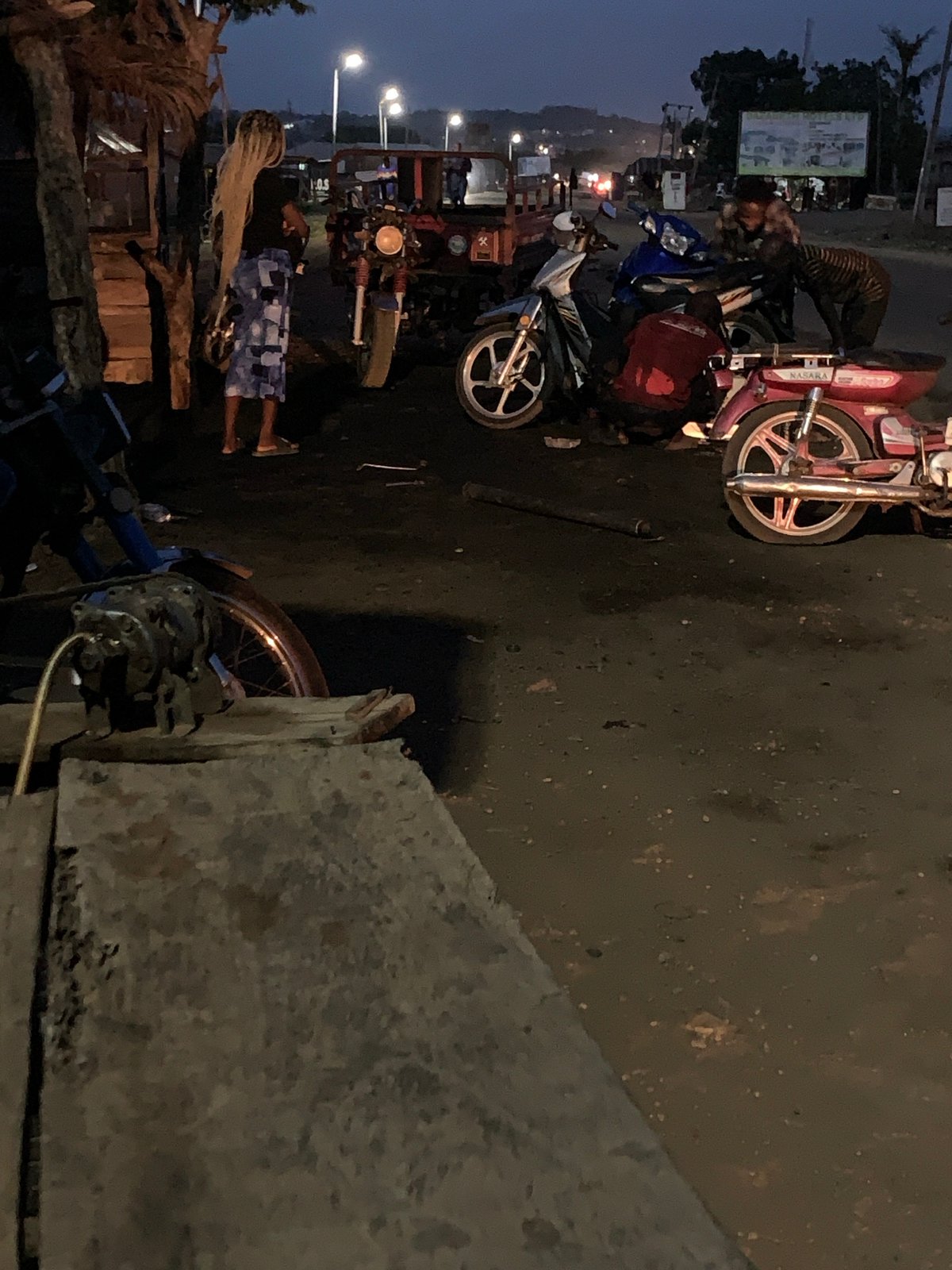 Evening street life documented in Gbeleko, Nigeria