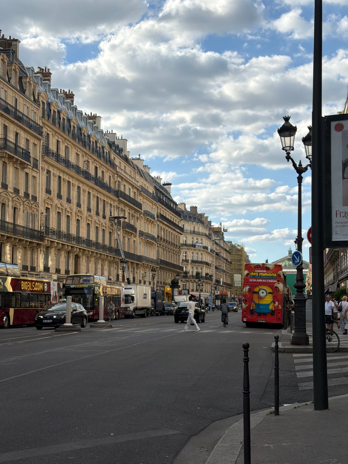 Classic Haussmannian streetscape in central Paris