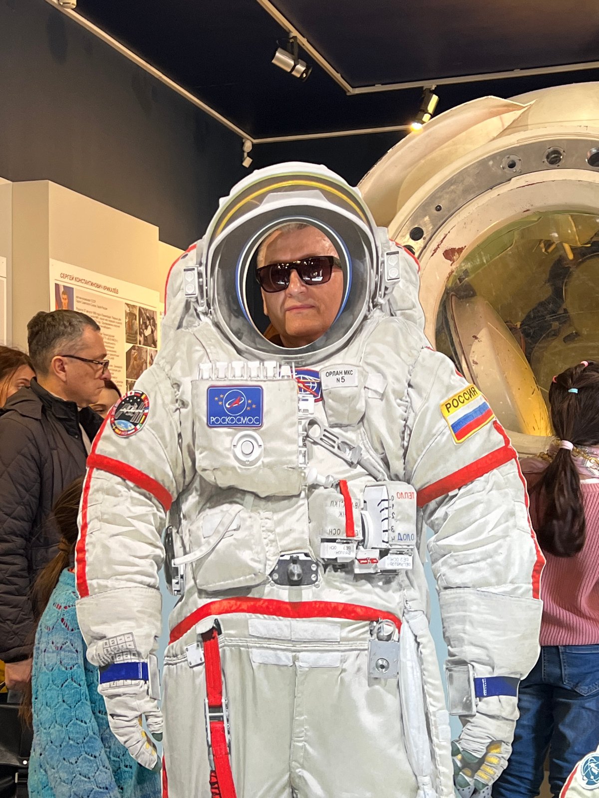 Visitors document Russian space museum exhibits in Saint Petersburg
