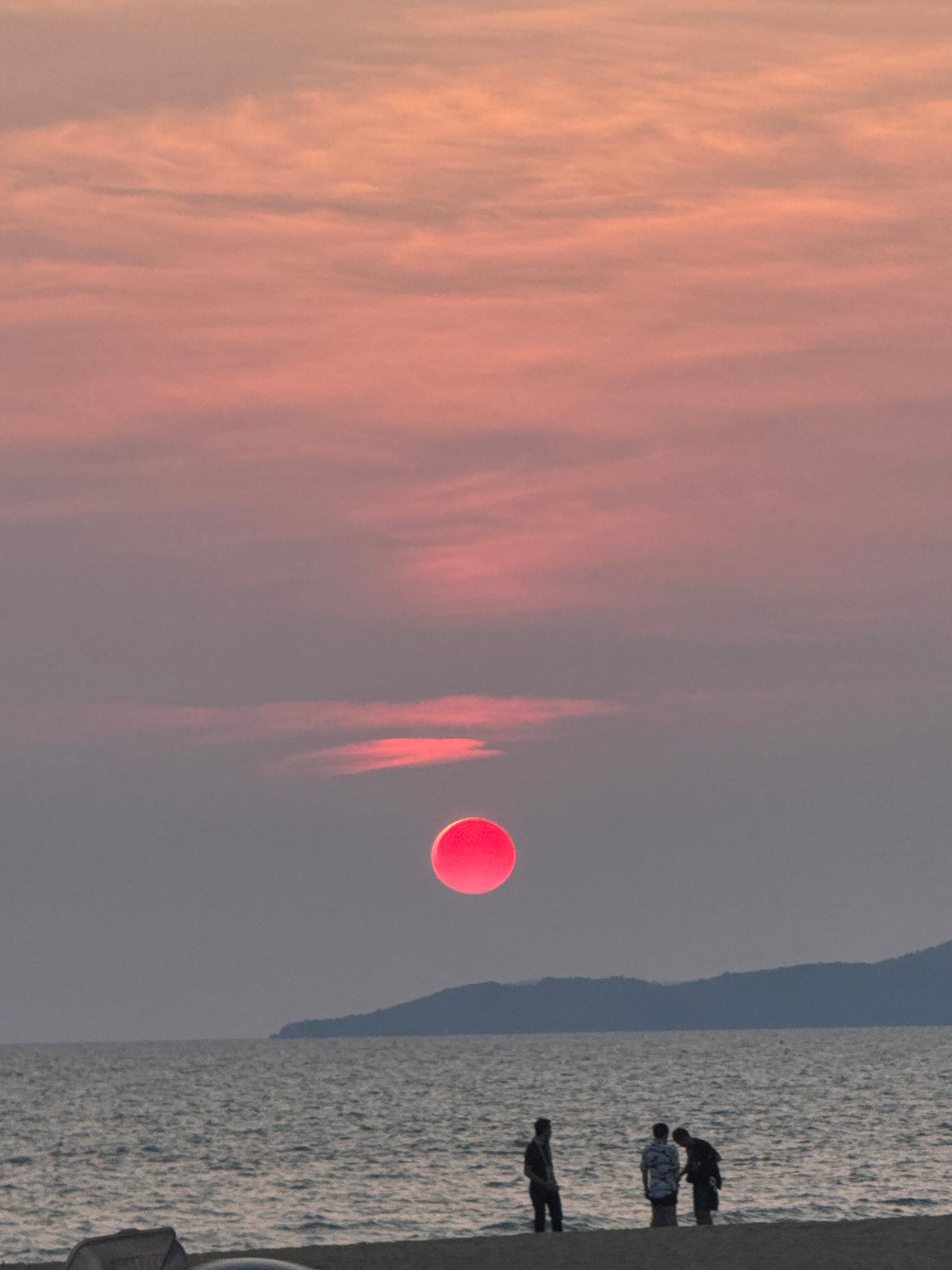 Sunset observed at Pattaya beach, Thailand