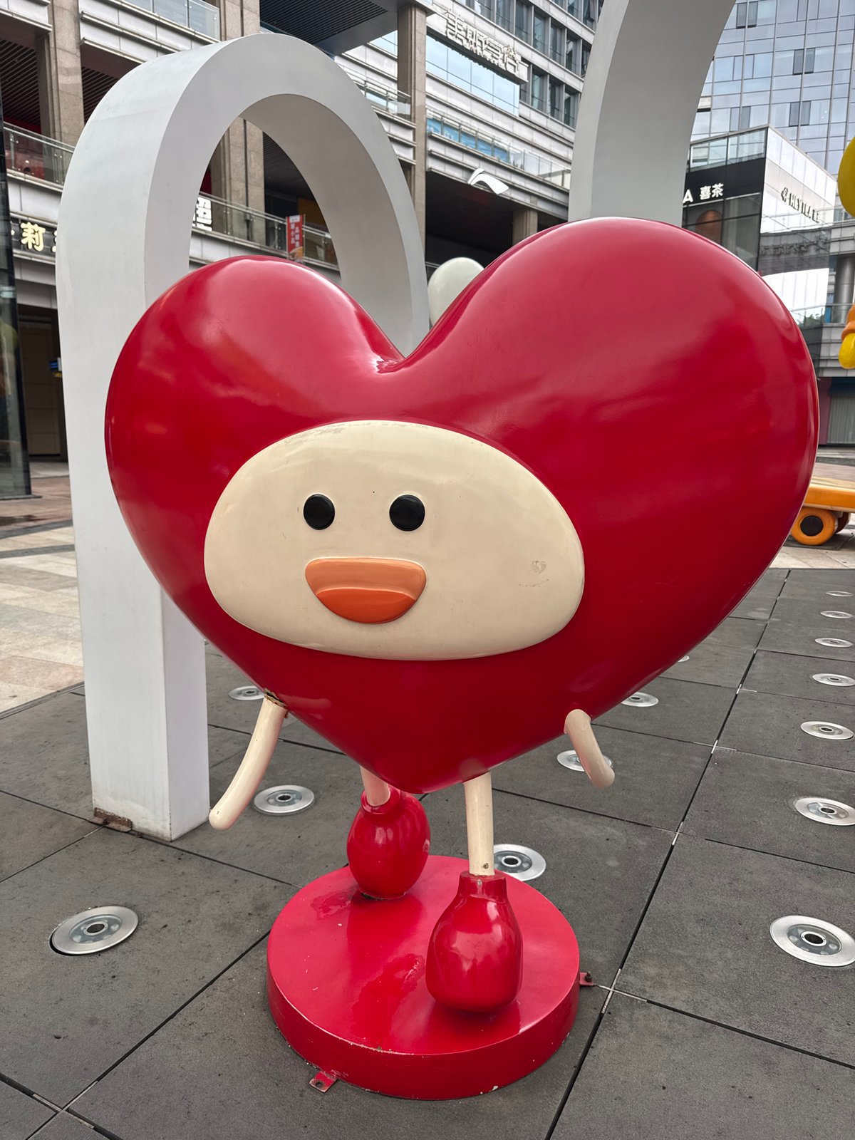 Cartoon character sculptures displayed in Longhua District public spaces