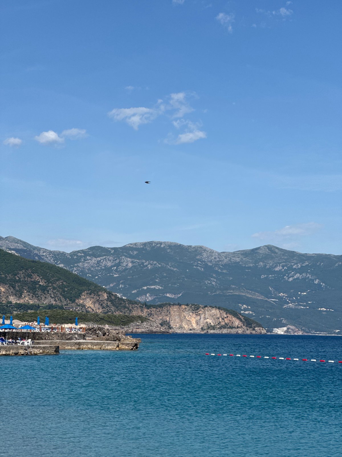 Tranquil afternoon documented at Montenegro's Adriatic coastline