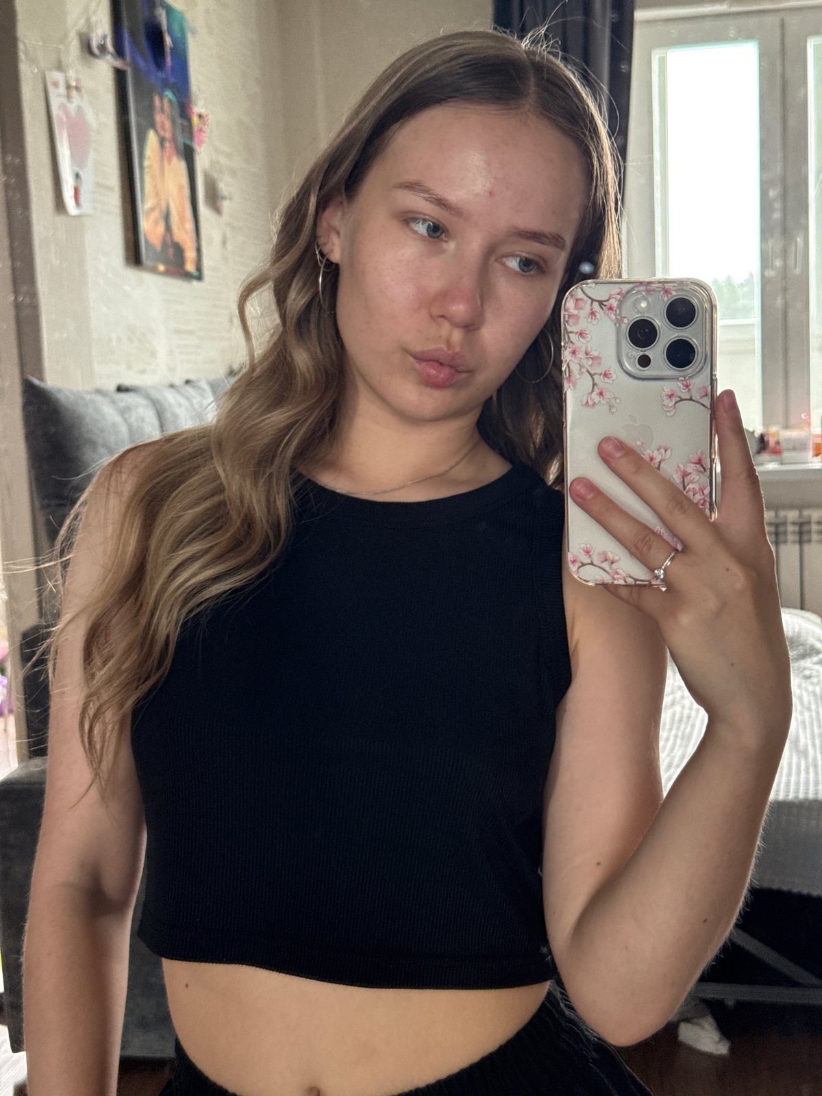 Mirror selfies at home in Chaikovsky, Russia