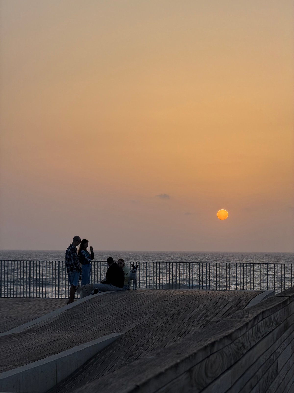 Sunset scenes captured along Tel Aviv Mediterranean coastline