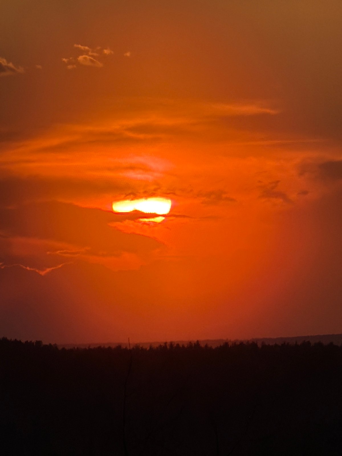 Sunset scenes documented along Kama River in Chaikovsky, Russia
