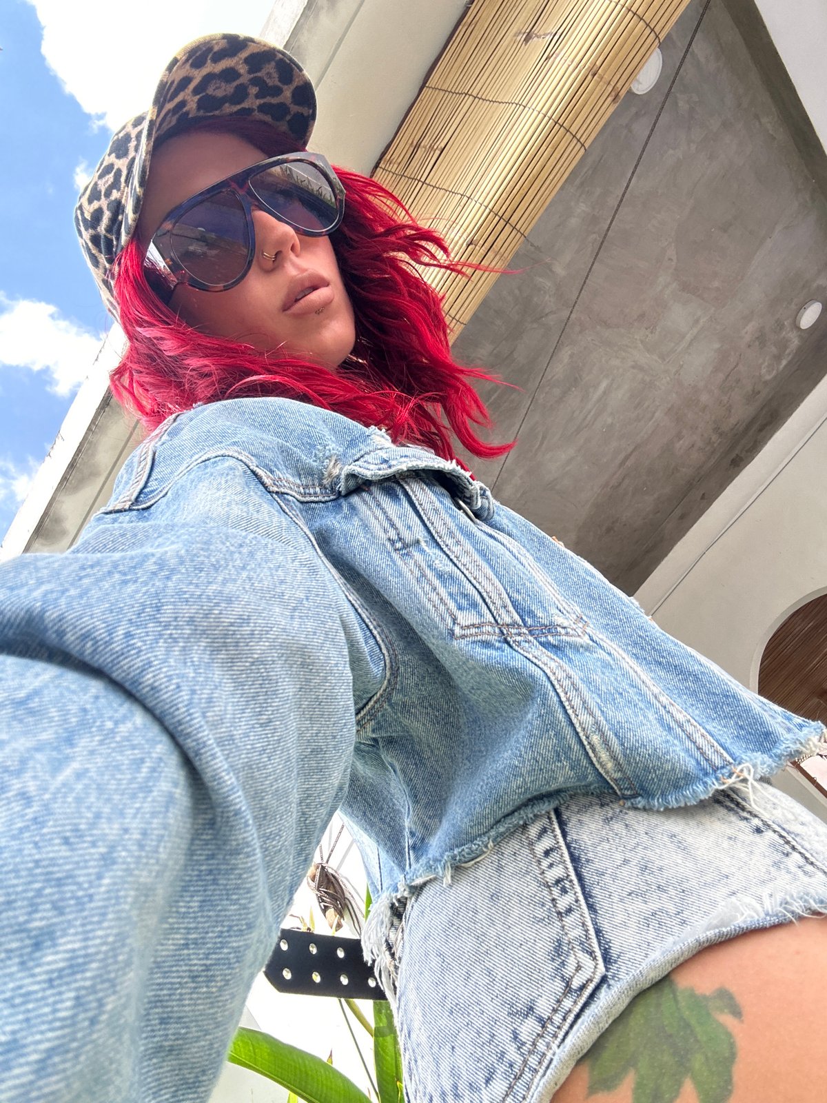 Denim and leopard-print style content, North Kuta, Bali