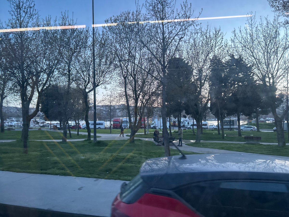 Park view captured from vehicle in Beyoğlu district