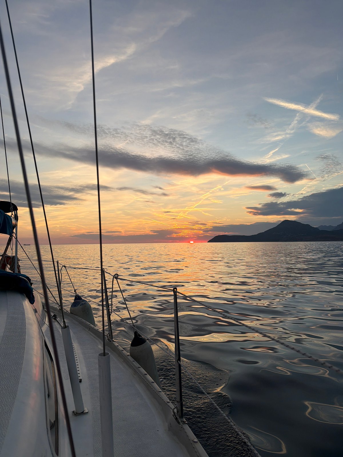 Sunset sail on the Adriatic off Bar, Montenegro