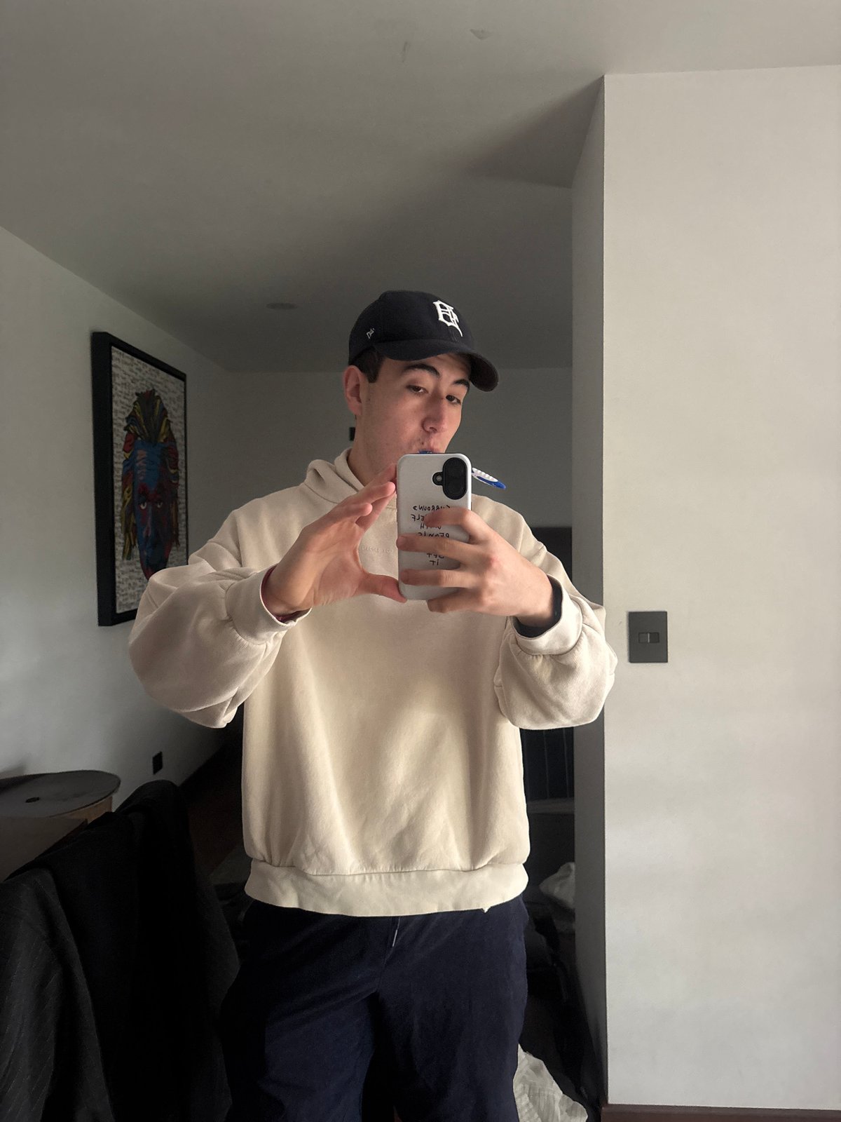 Mirror selfies during a routine moment at home in Tlaxcalancingo