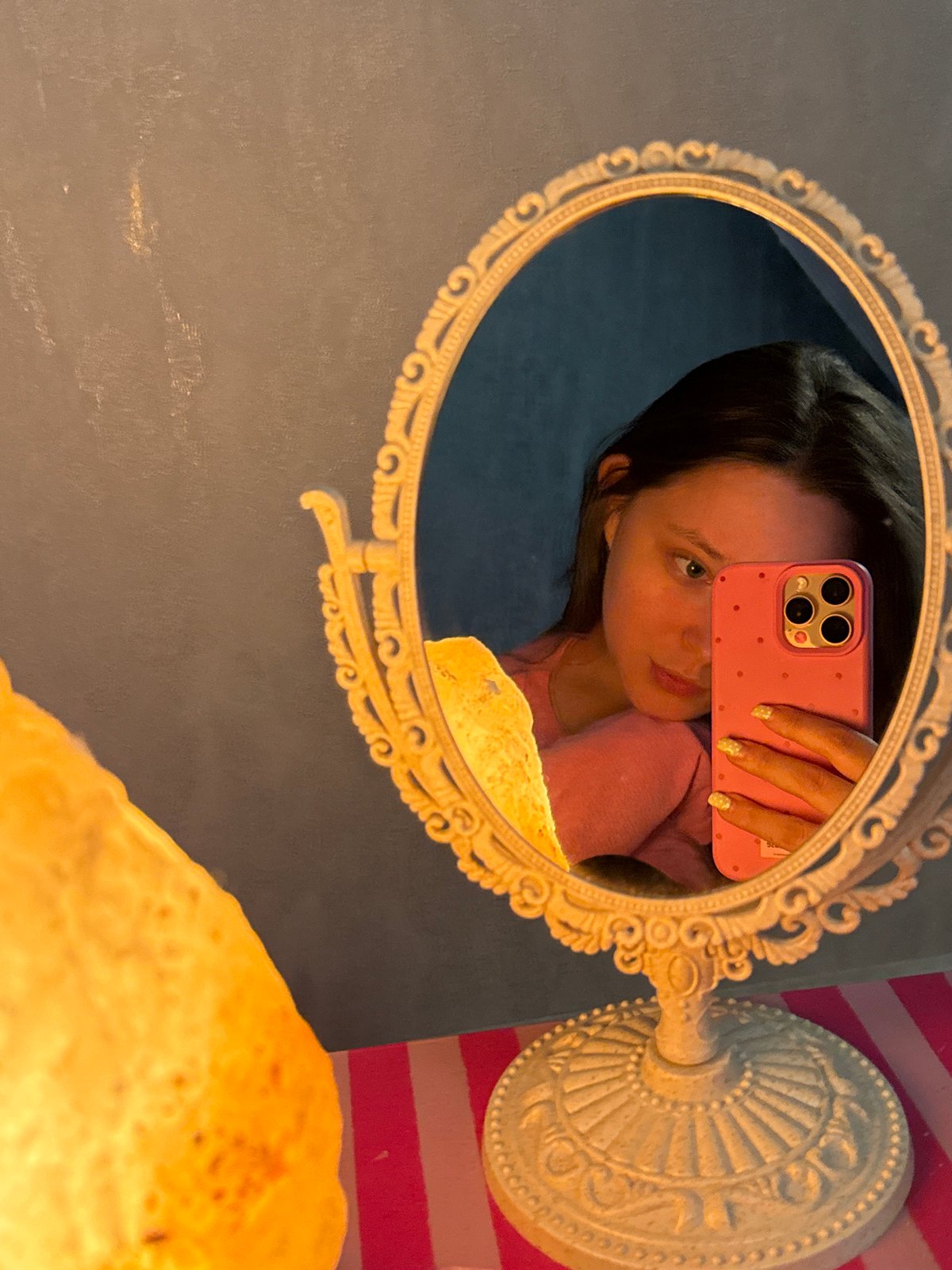 Mirror selfie series in a decorated room, Prikubanskiy