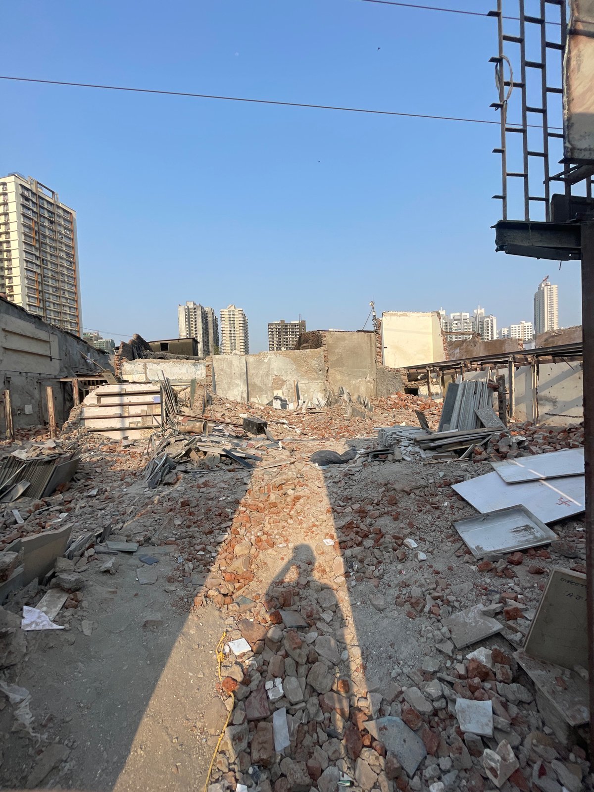 Building debris scattered across Mumbai urban area