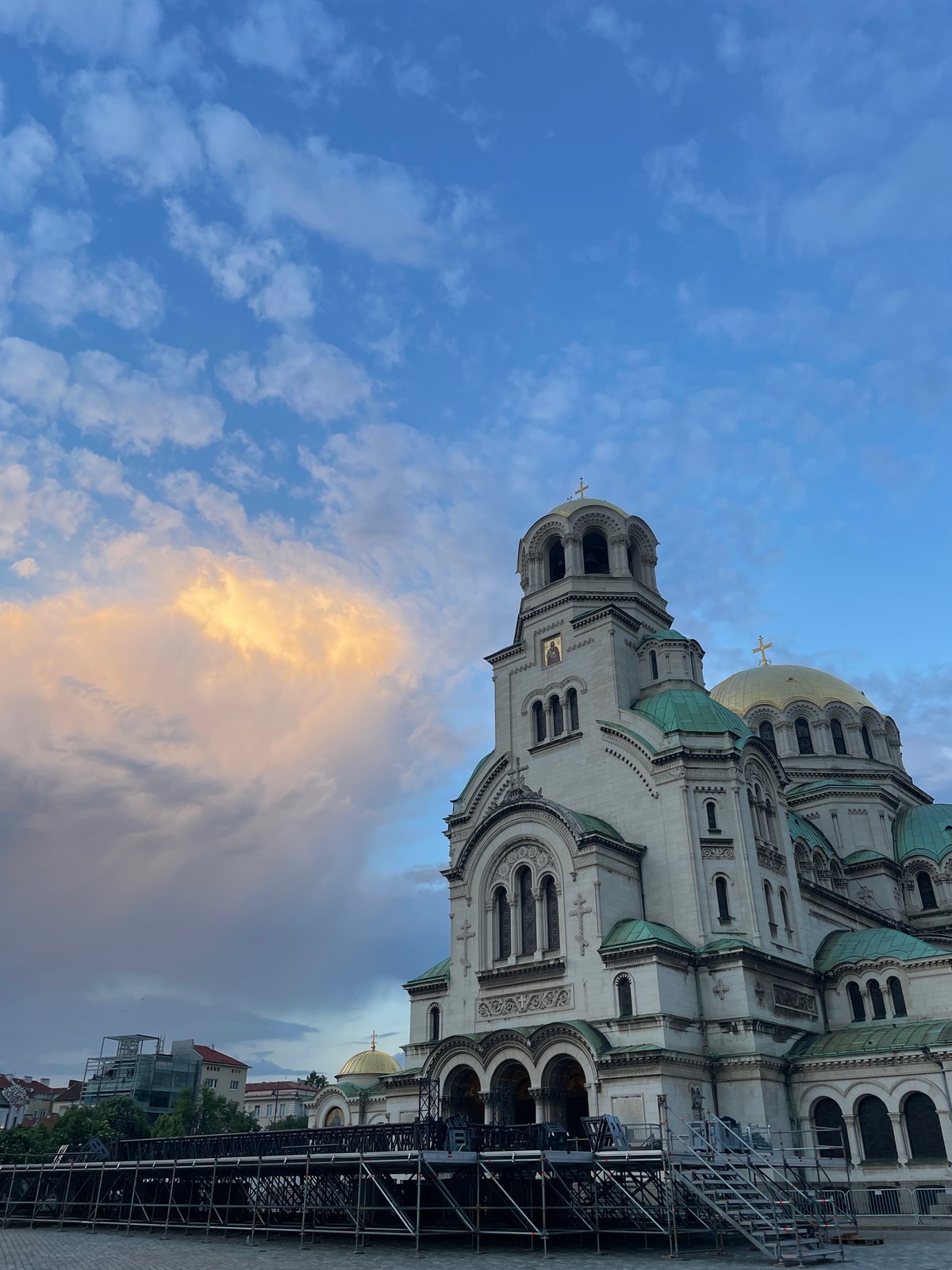 Sofia's golden hour captured in cathedral and street scenes