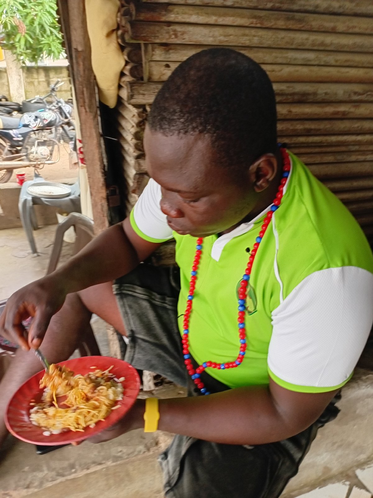 Rural community life: roads, construction, food, and motorcycles