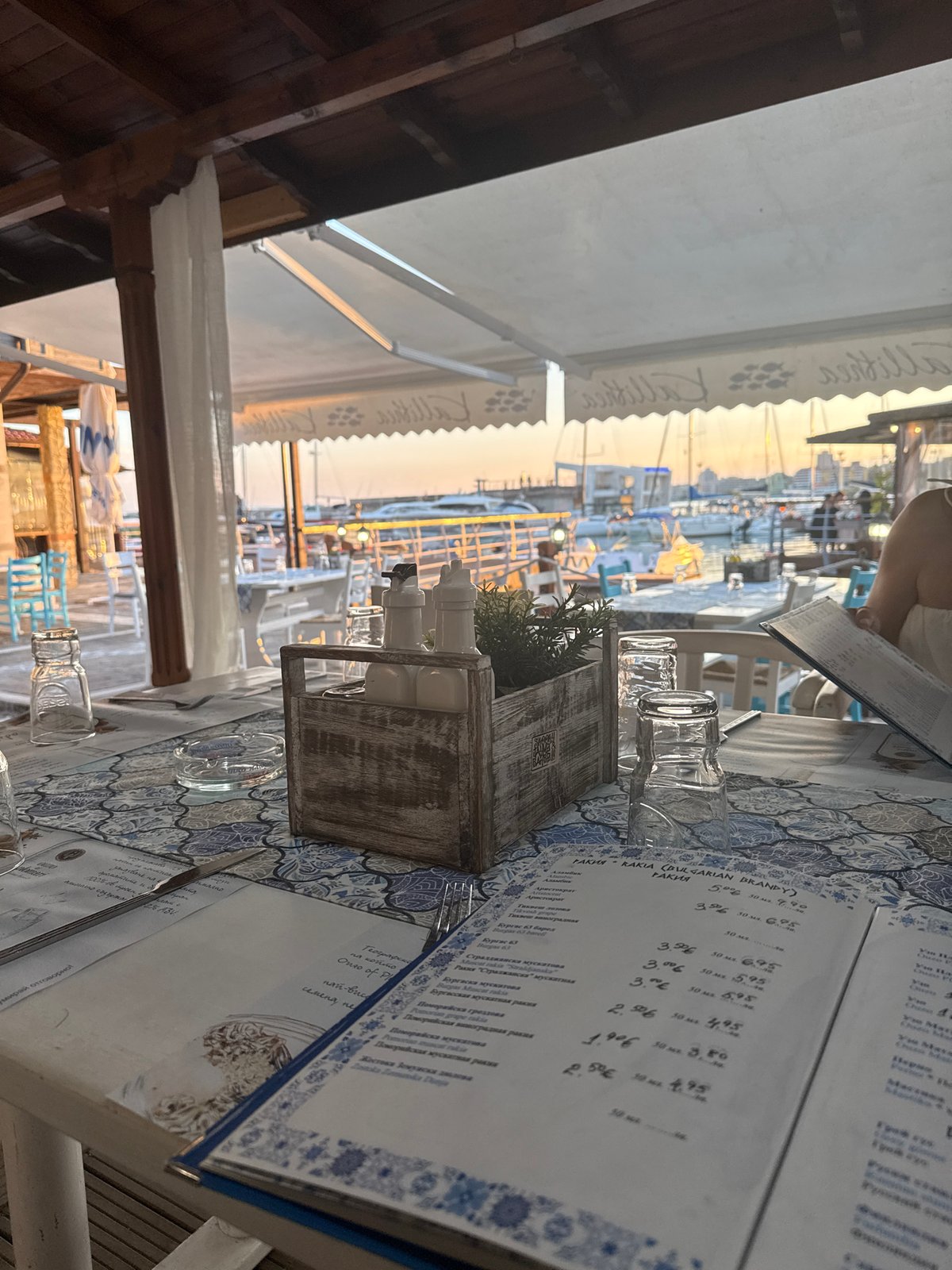 Sunset documented across Nesebar marina and Old Town