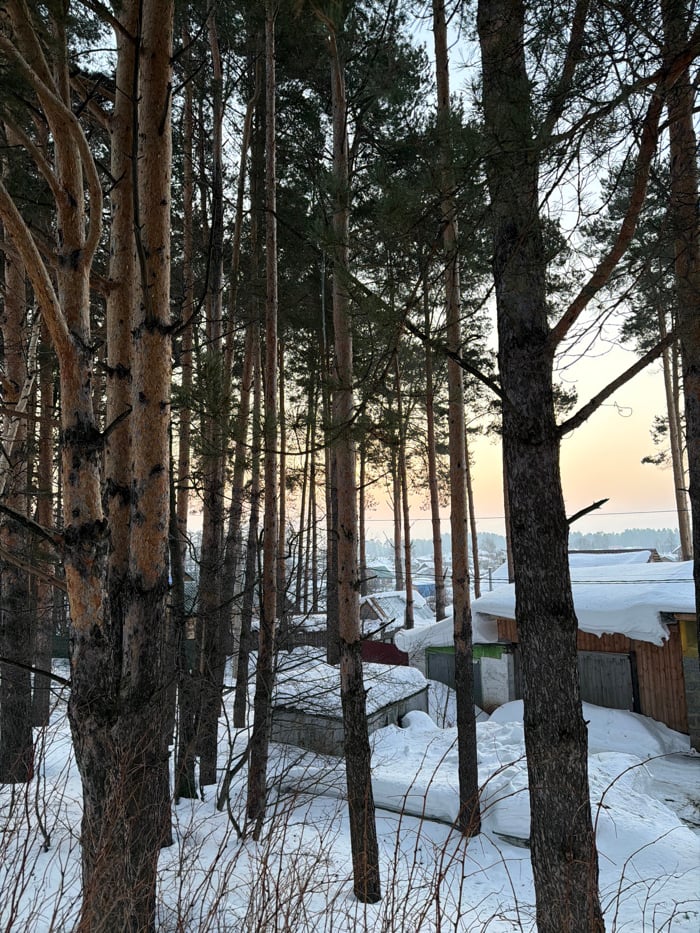 Winter morning moments documented across Chaikovsky, Russia