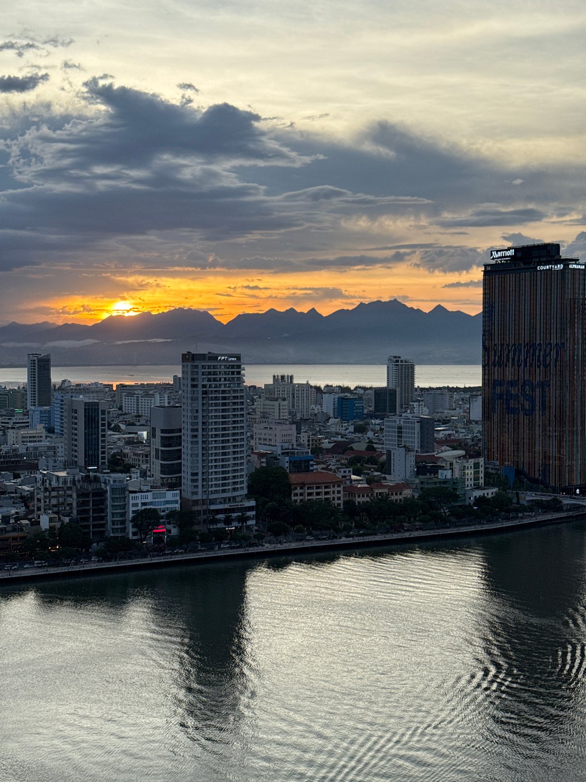 Da Nang's Han River at golden hour, multiple angles